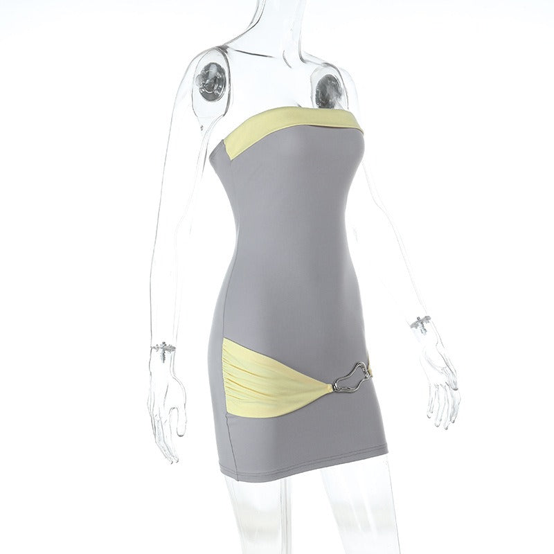 Elvare Strapless Contrast Mini Dress