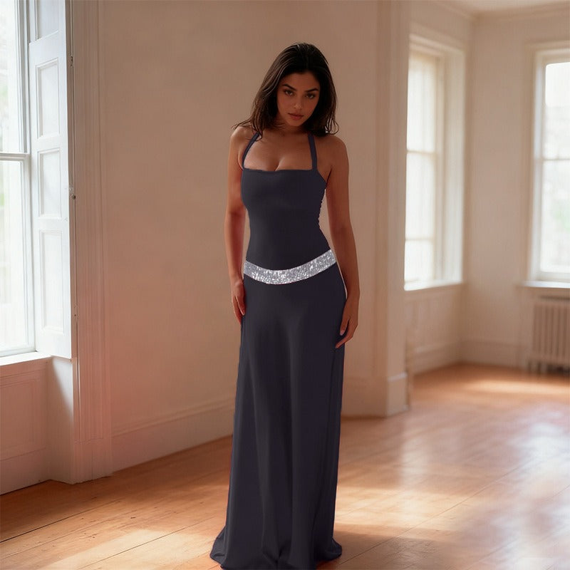 Ysena Sequin Waist Maxi Dress