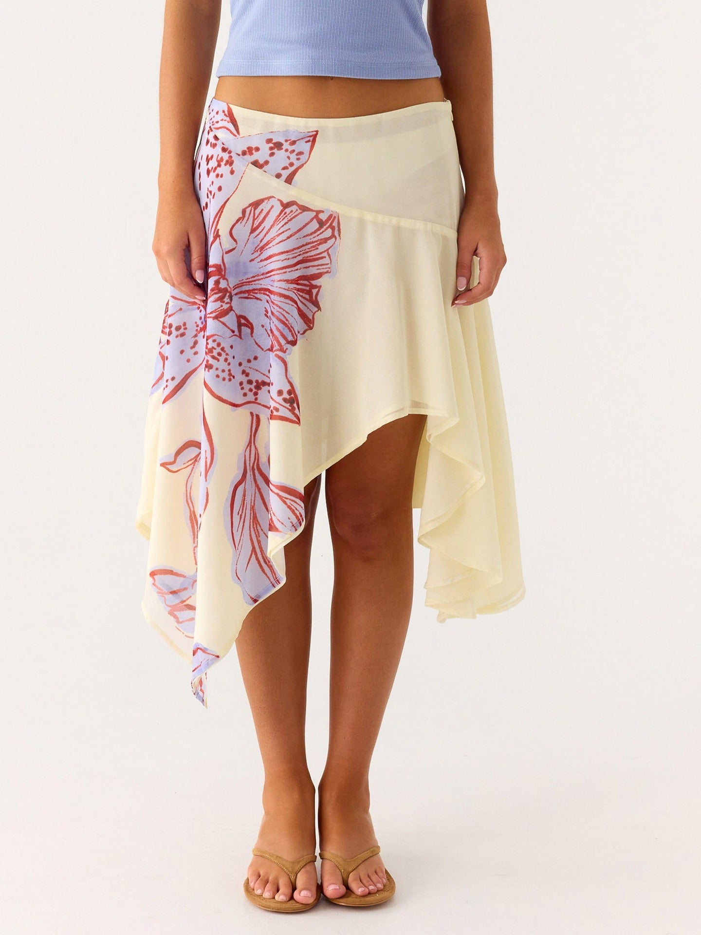 Mei Flow Asymmetric Midi Skirt