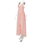 Isolde Pink Plunge Maxi Dress