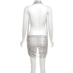 Corinne Snake Print Halter Mini Dress
