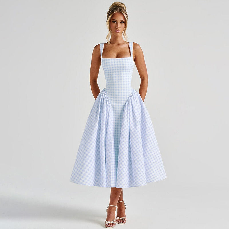 Althea Gingham Midi Dress