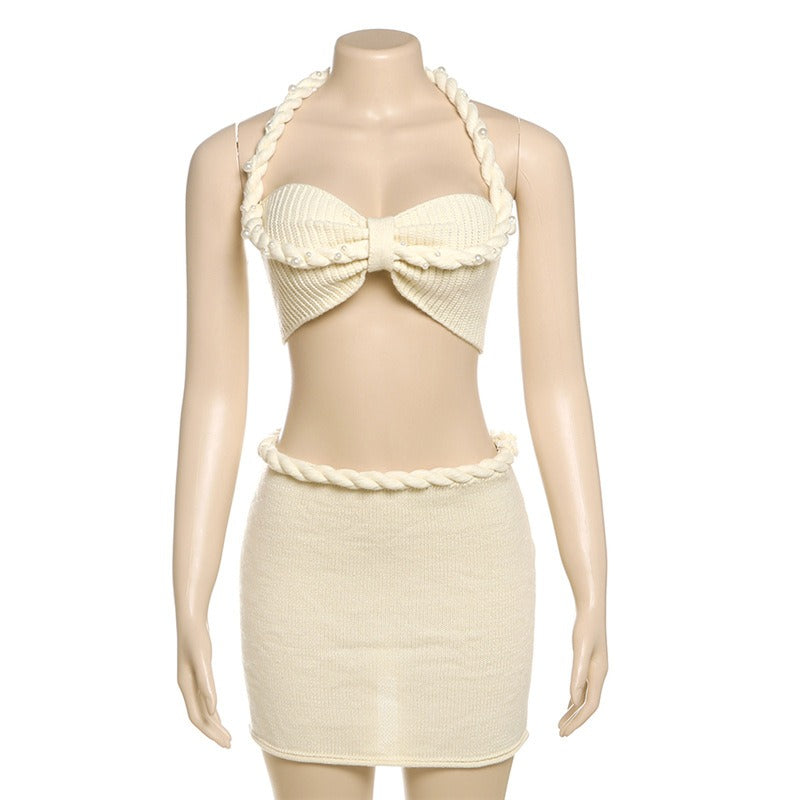 Hana Crochet Mini Skirt Set