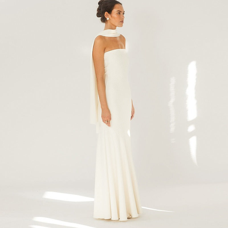 Ruela Scarf Neck Maxi Dress