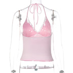 Lace Trim Halter Cami Top