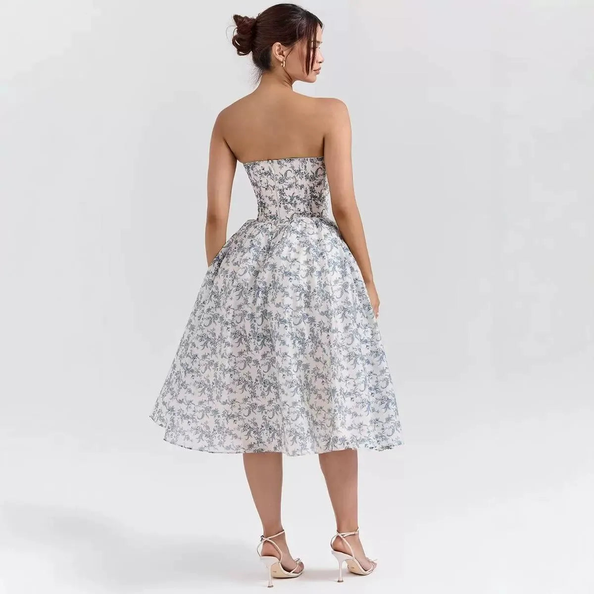 white and blue embroidered dress Boden Women's Octavia Cotton Dress in White main image 1