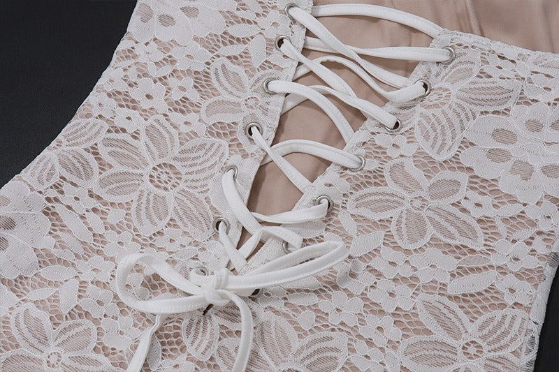 Mina Lace Corset Drape Mini Dress