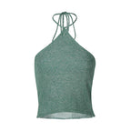 Thalia Green Shimmer Halter Top