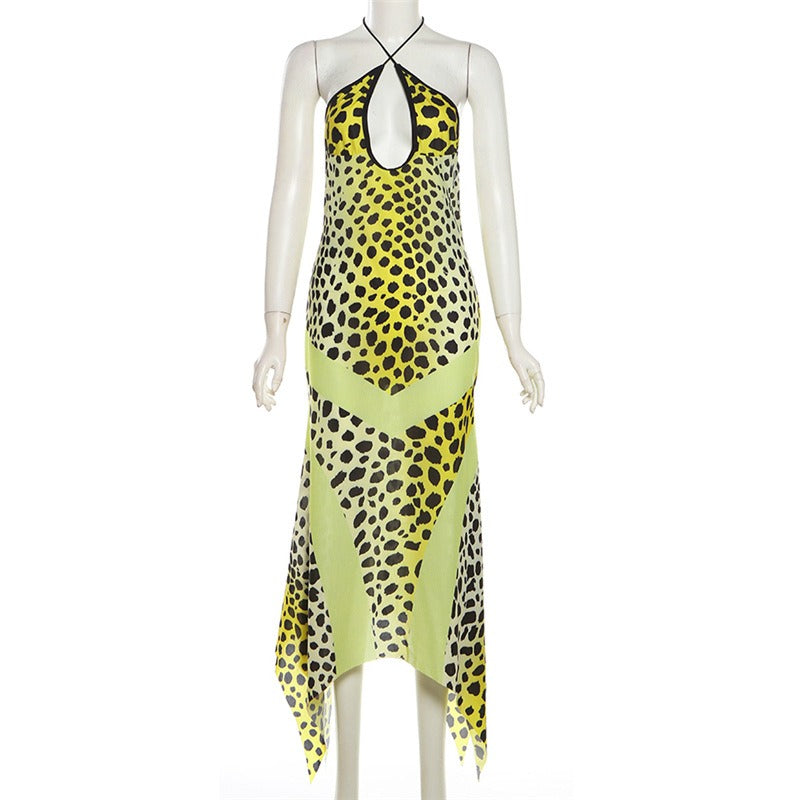 Savina Printed Halter Midi Dress