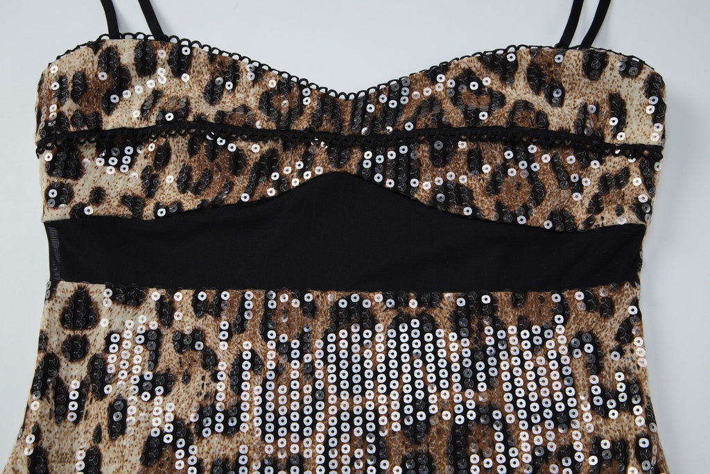 Celine Leopard Sequin Mini Dress