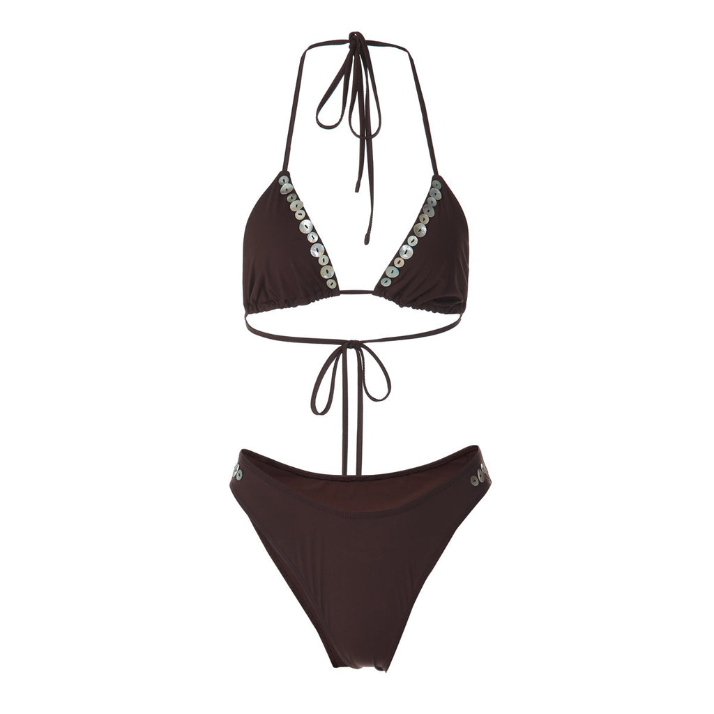Léa Shell Trim Triangle Bikini Set