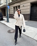 Kaia Belted Shawl Collar Blazer Jacket