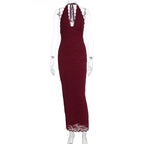 Katya Lace Halter Maxi Dress