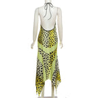 Savina Printed Halter Midi Dress