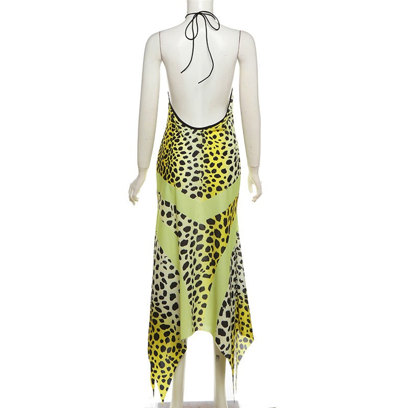 Savina Printed Halter Midi Dress
