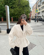 Kaia Belted Shawl Collar Blazer Jacket