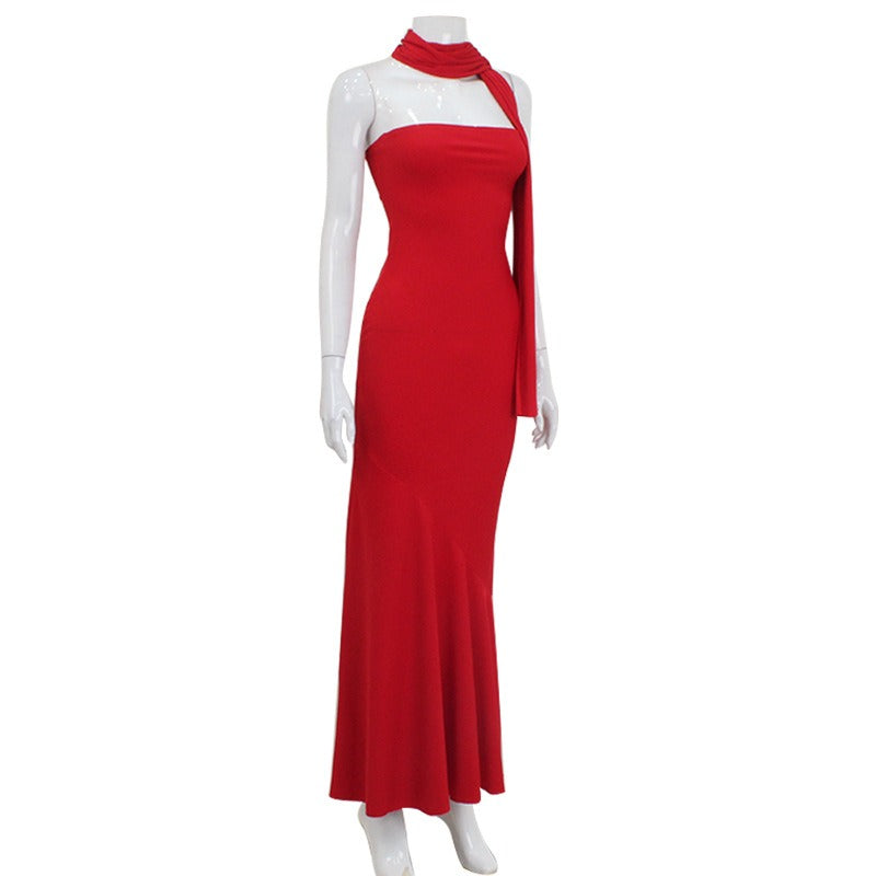 Ruela Scarf Neck Maxi Dress