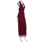 Katya Lace Halter Maxi Dress
