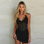 Alice Crochet Halter Mini Dress