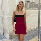 Contrast Trim Strap Mini Dress