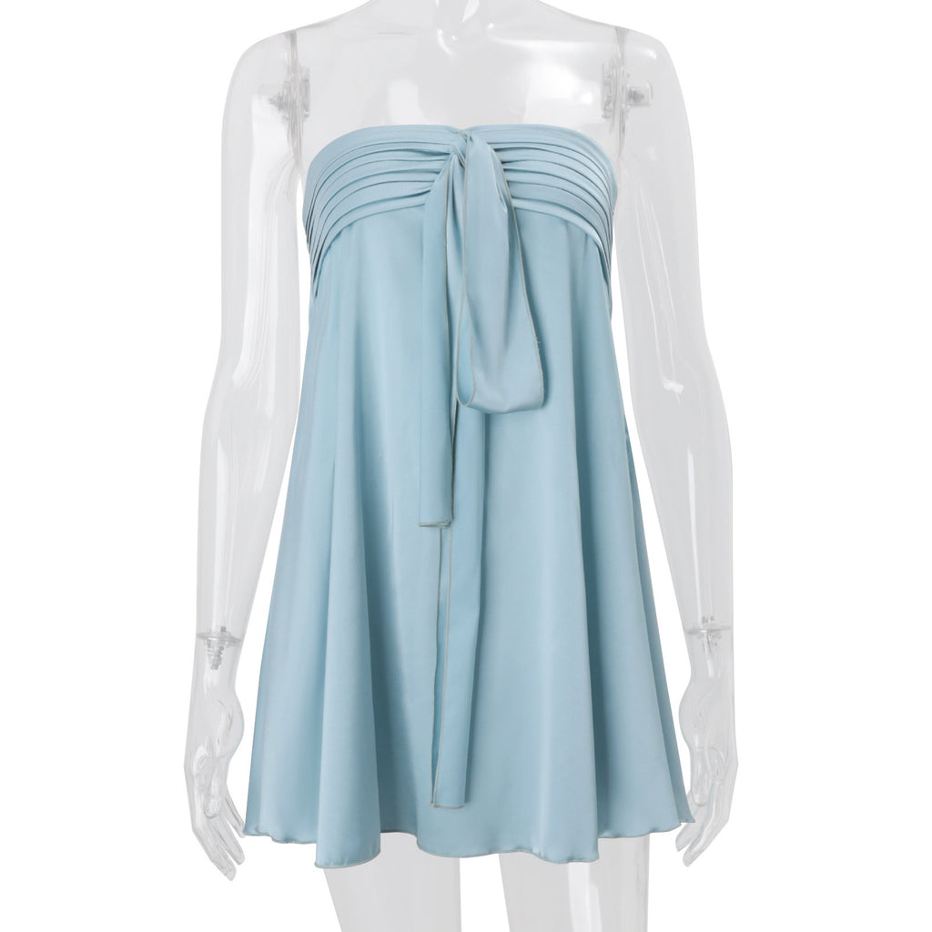 Nil Strapless Bow Tie Mini Dress