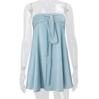 Nil Strapless Bow Tie Mini Dress