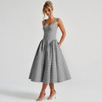 Althea Gingham Midi Dress
