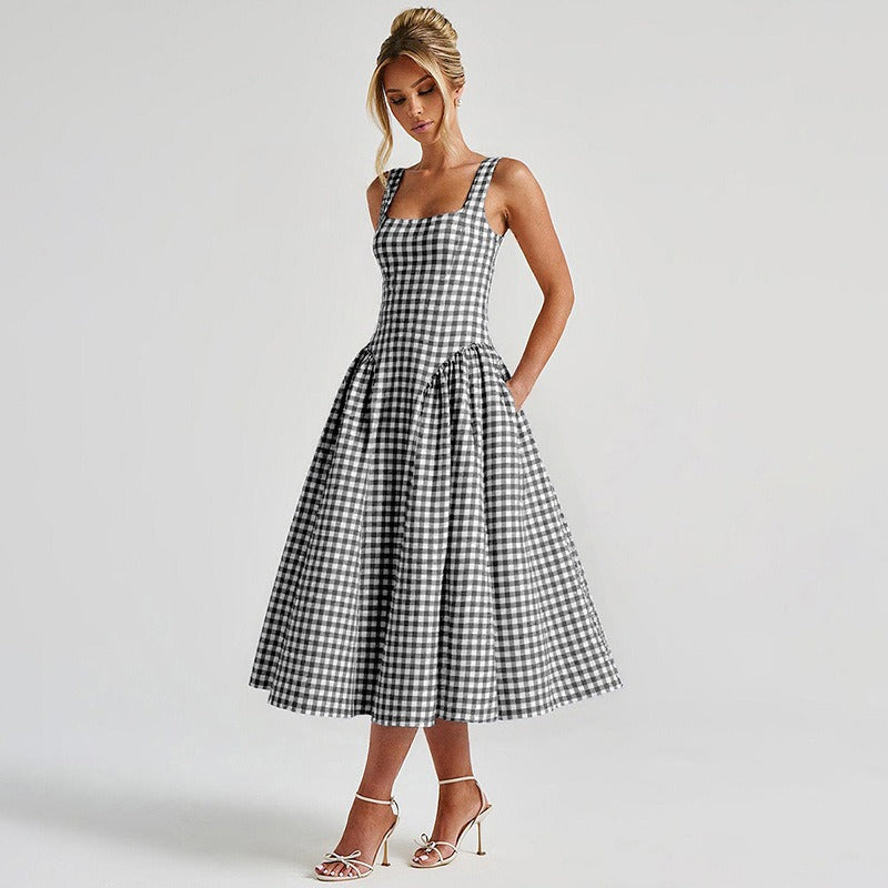 Althea Gingham Midi Dress