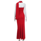 Ruela Scarf Neck Maxi Dress
