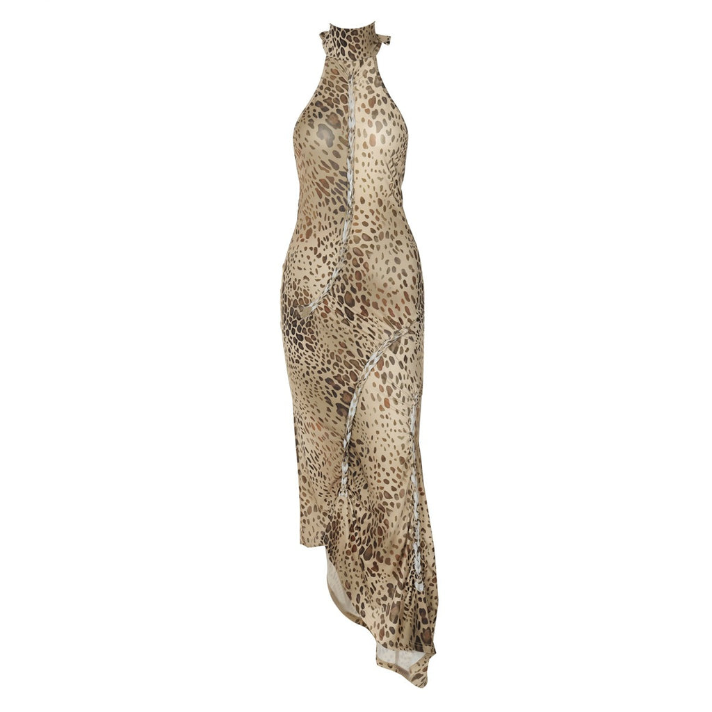 Esme Leopard Halter Maxi Dress