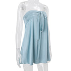 Nil Strapless Bow Tie Mini Dress