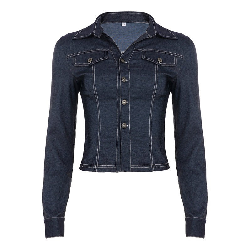 Zelia Fitted Denim Button-Up Shirt