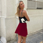Contrast Trim Strap Mini Dress
