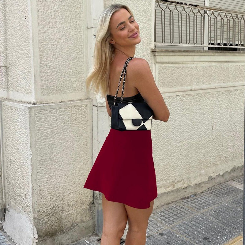 Contrast Trim Strap Mini Dress