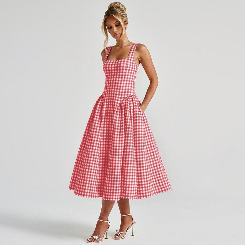 Althea Gingham Midi Dress