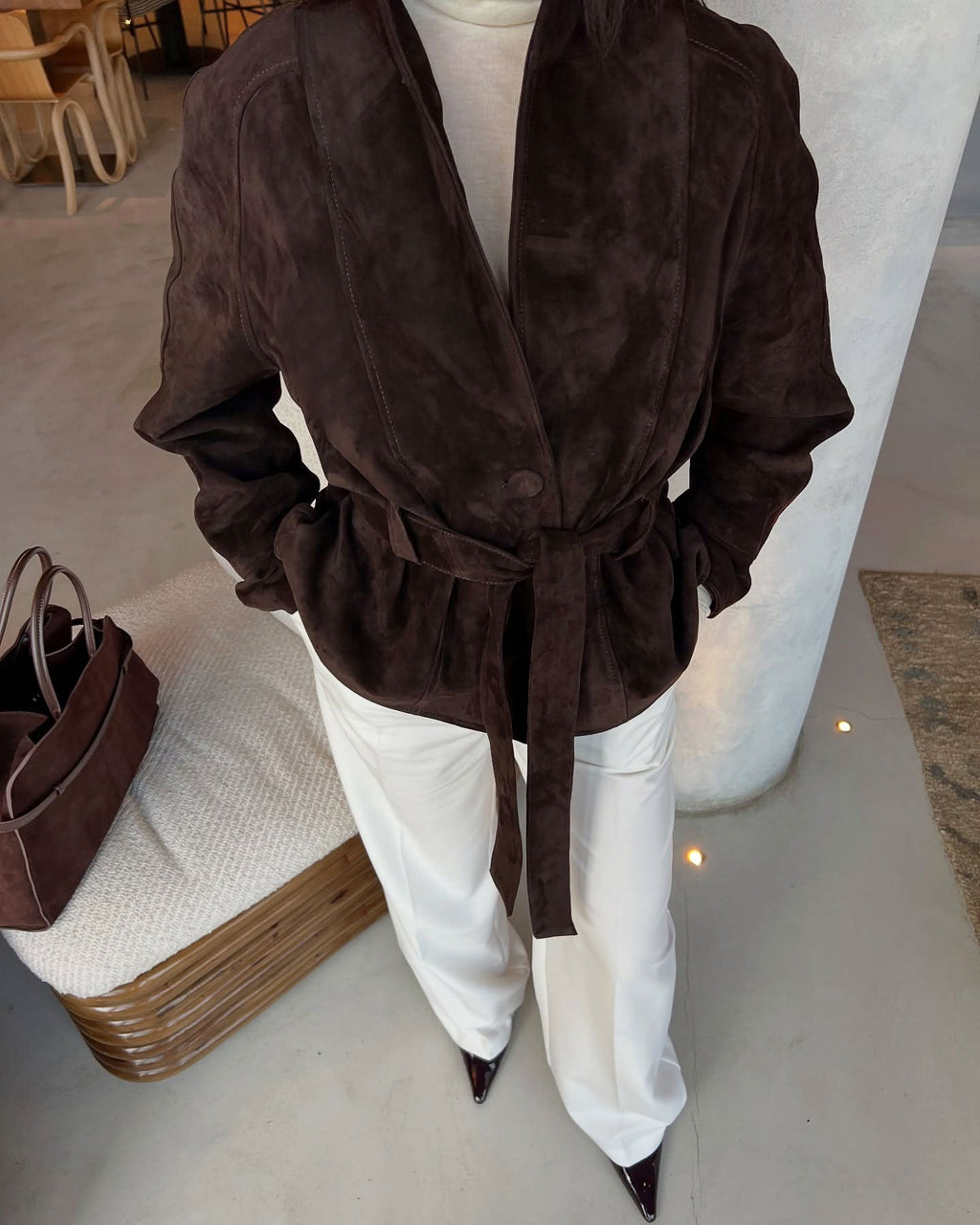 Kaia Belted Shawl Collar Blazer Jacket