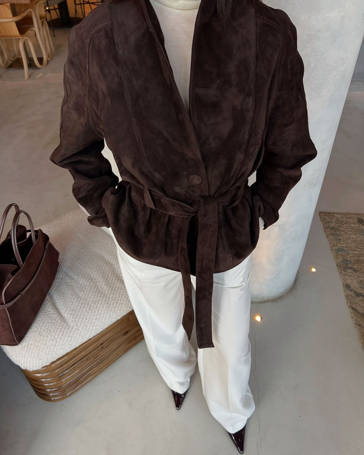 Kaia Belted Shawl Collar Blazer Jacket