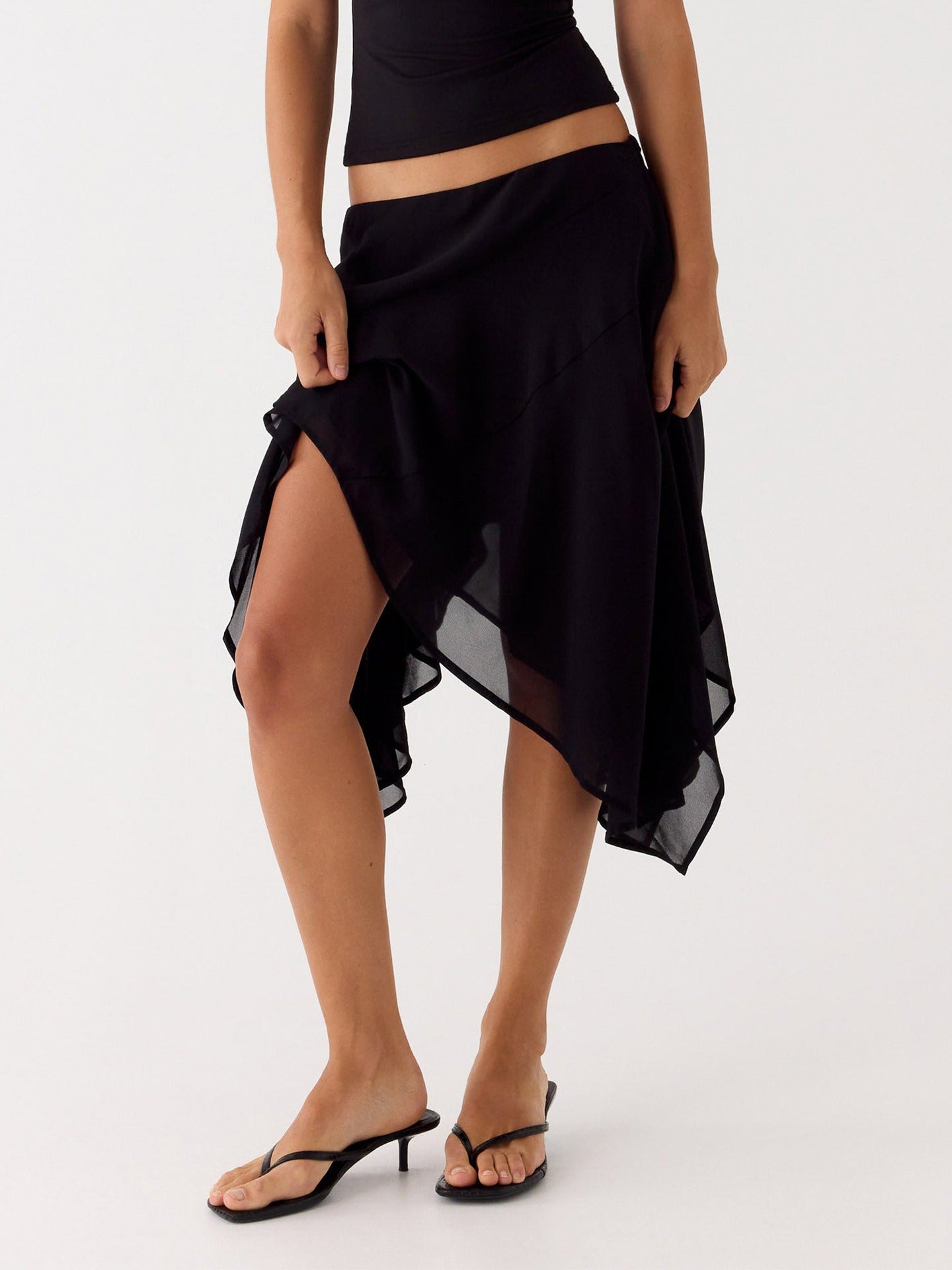 Mei Asymmetric Midi Skirt