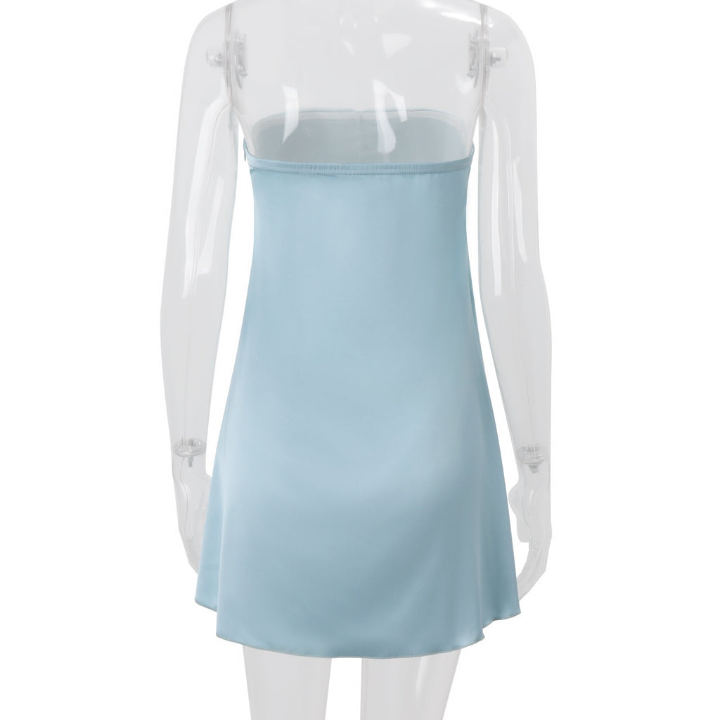 Nil Strapless Bow Tie Mini Dress