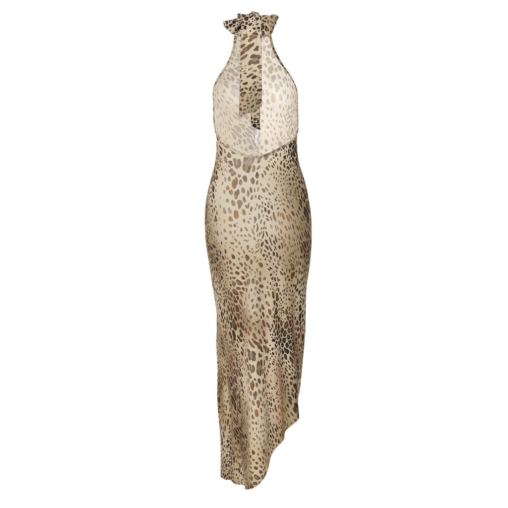 Esme Leopard Halter Maxi Dress