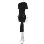 Buckle Detail Draped Mini Dress