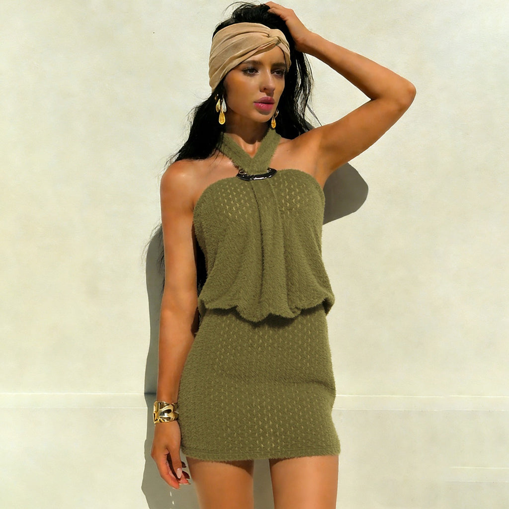 Melisande Knit Halter Mini Dress