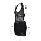 Alice Crochet Halter Mini Dress