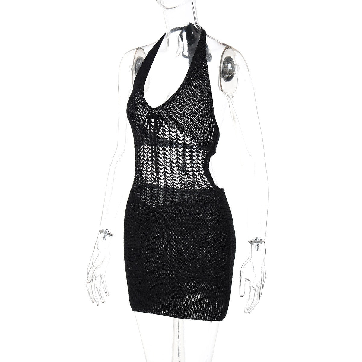 Alice Crochet Halter Mini Dress