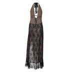 Cyra Lace Halter Maxi Dress