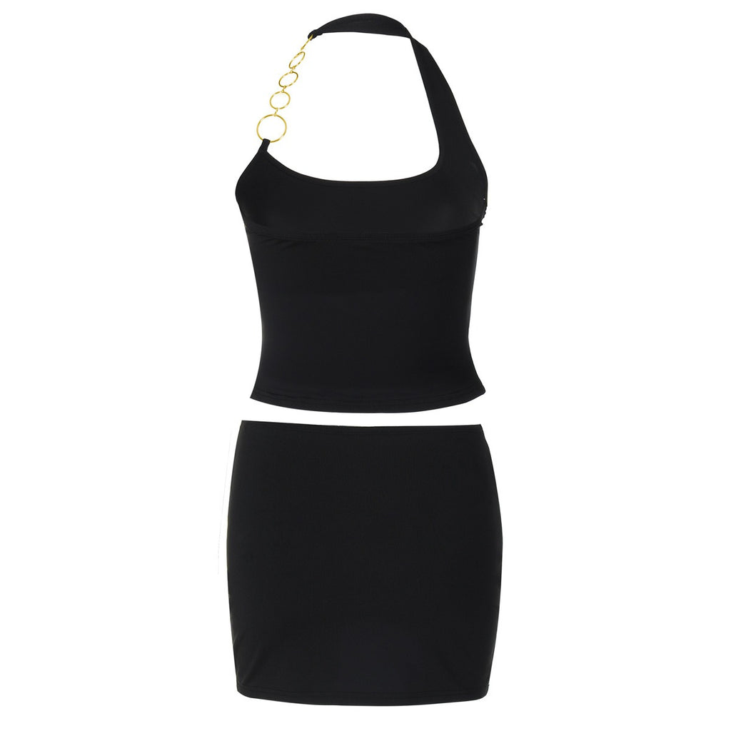 Mila Chain Detail Mini Skirt Set