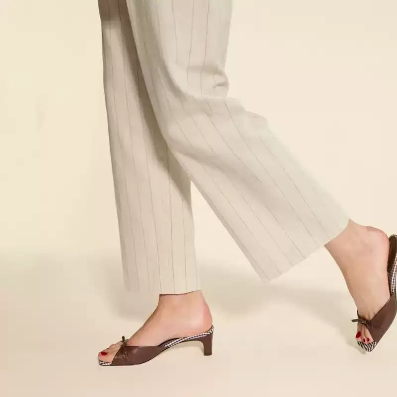 Reverie Retro Gingham Bow Mules