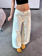 Livia Vintage Embroidered Wide-Leg Jeans