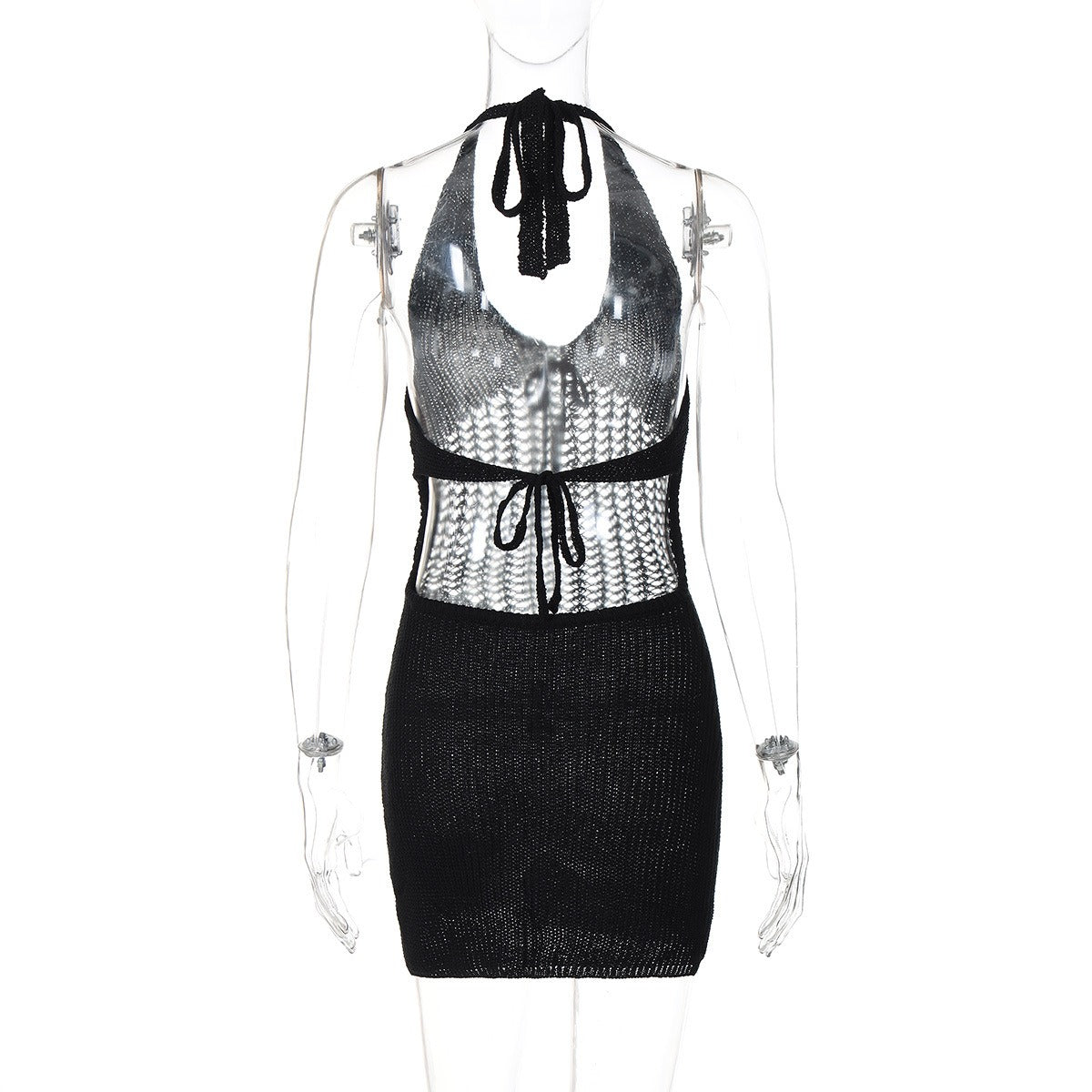 Alice Crochet Halter Mini Dress