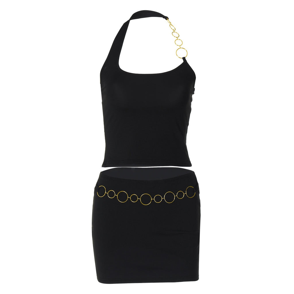 Mila Chain Detail Mini Skirt Set